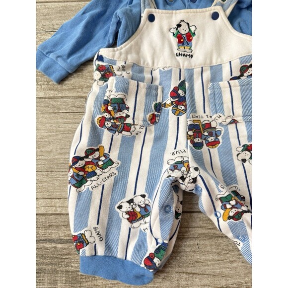 First Impressions Vintage 12 Month 2 Piece Floral Outfit Sports Dog - Picture 2 of 7